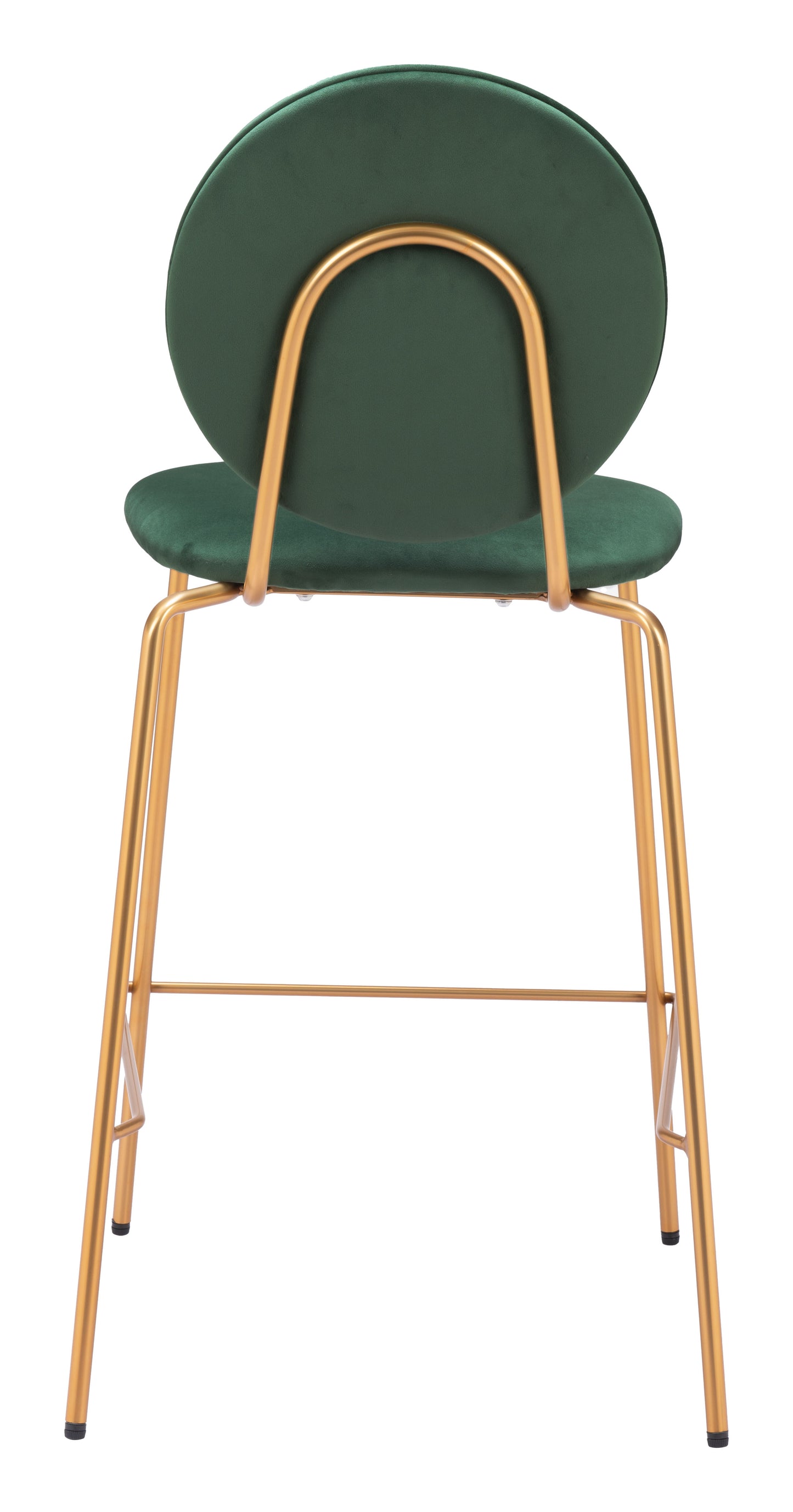Odessa Counter Stool Set of 2 - Stylish Green & Gold Design for Modern Spaces