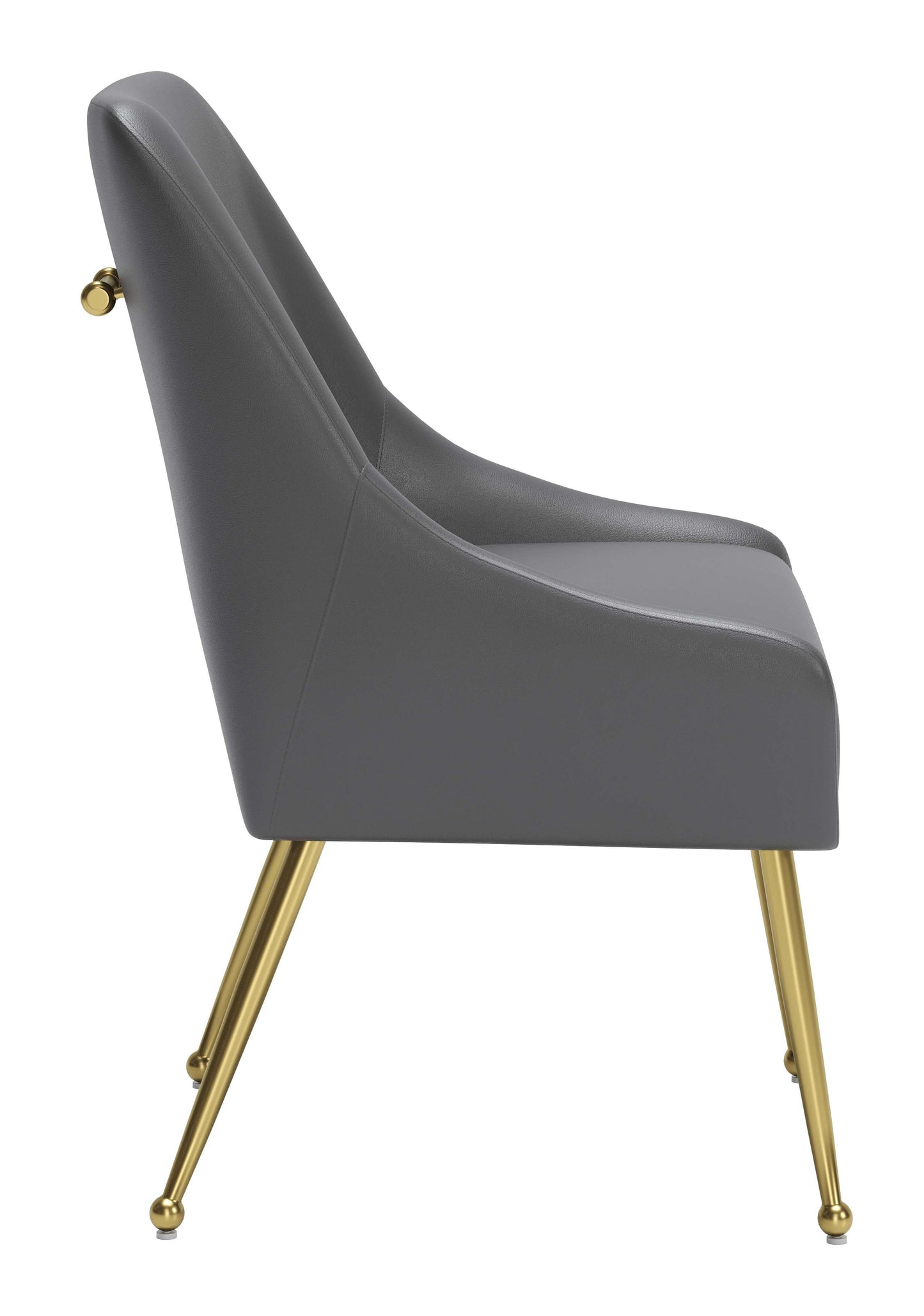 Maxine Dining Chair - Chic Gray & Gold Design for Contemporary Dining Rooms and Elegant Spaces