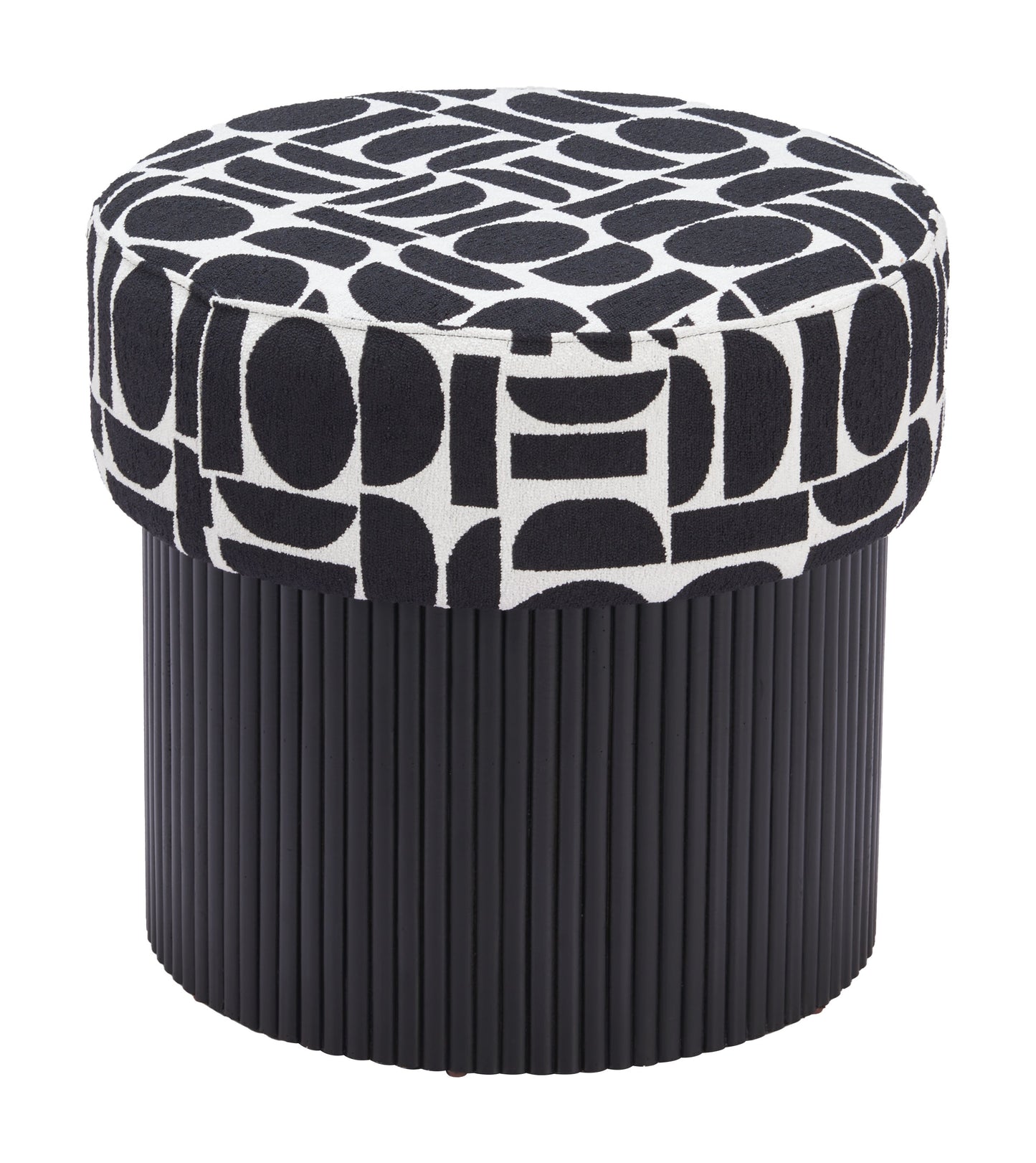 Boto Storage Ottoman Black & White β Chic and Practical Black & White Storage Ottoman for Living Room or Bedroom Decor