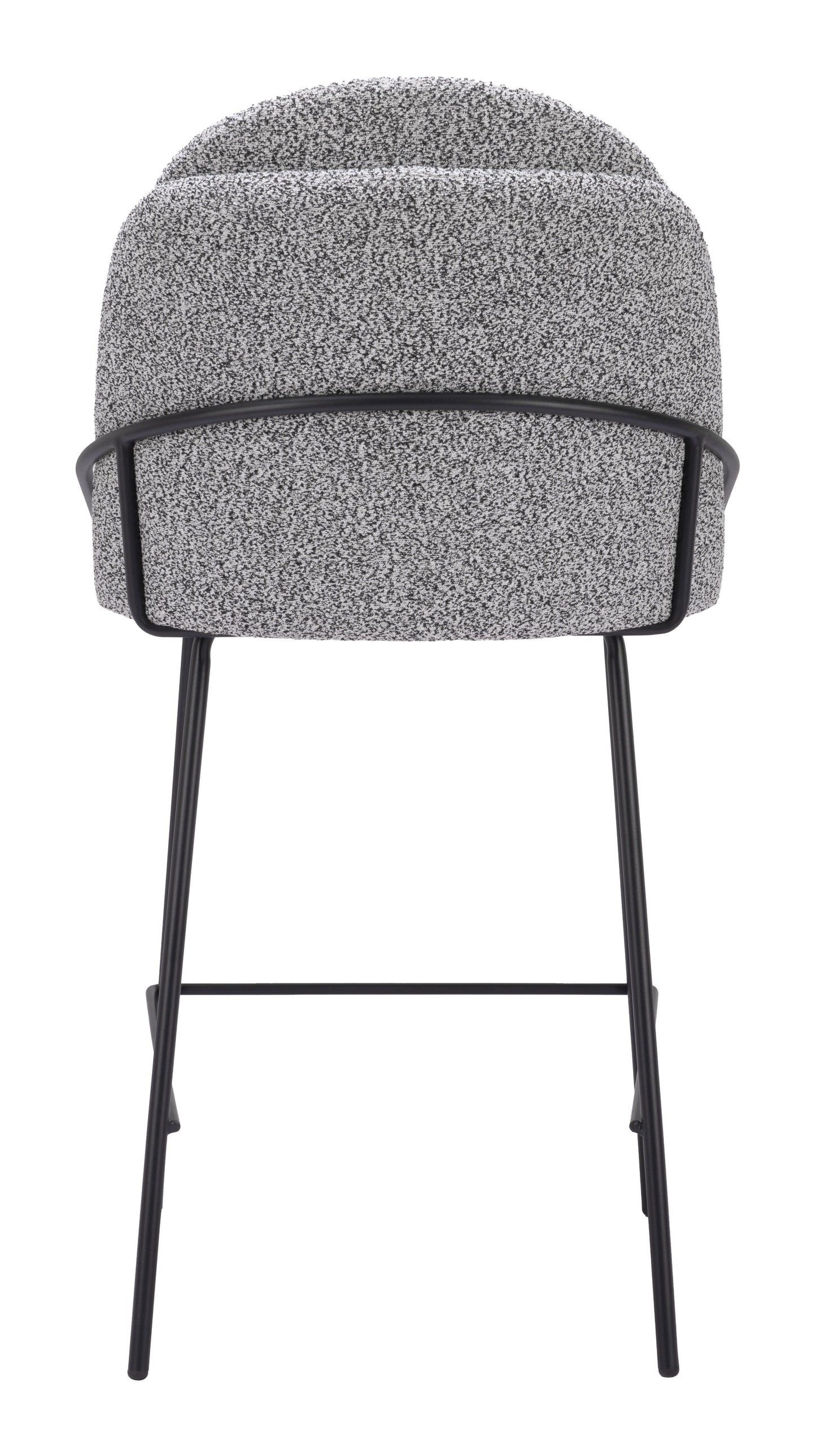 Jambi Counter Stool Set of 2 - Black & White Stylish and Modern Upholstered Stools for Contemporary Kitchens and Dining Areas