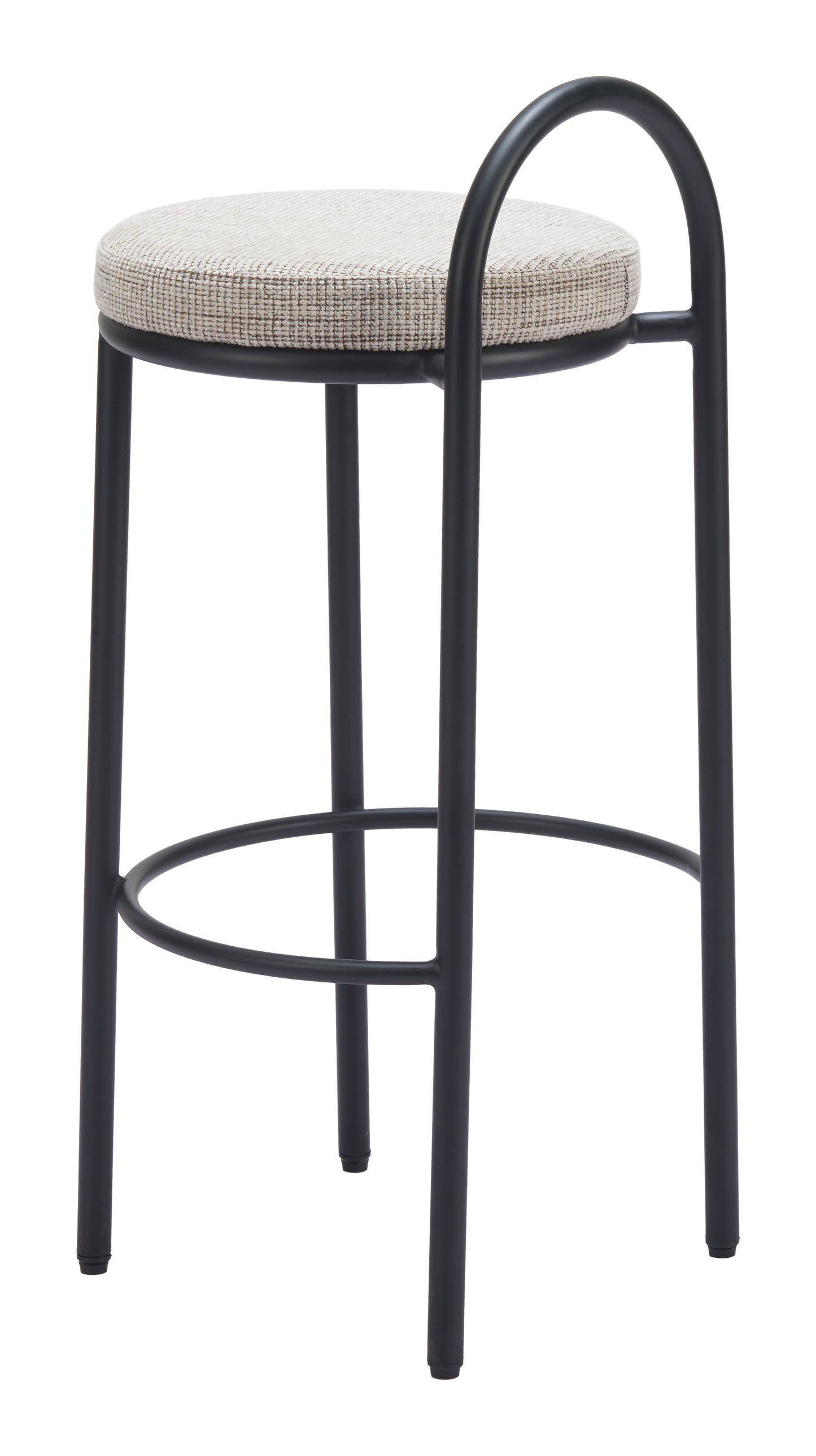 Sisal Barstool Set of 2 - Beige Tweed Elegant Upholstered Barstools for Modern Kitchens and Bars