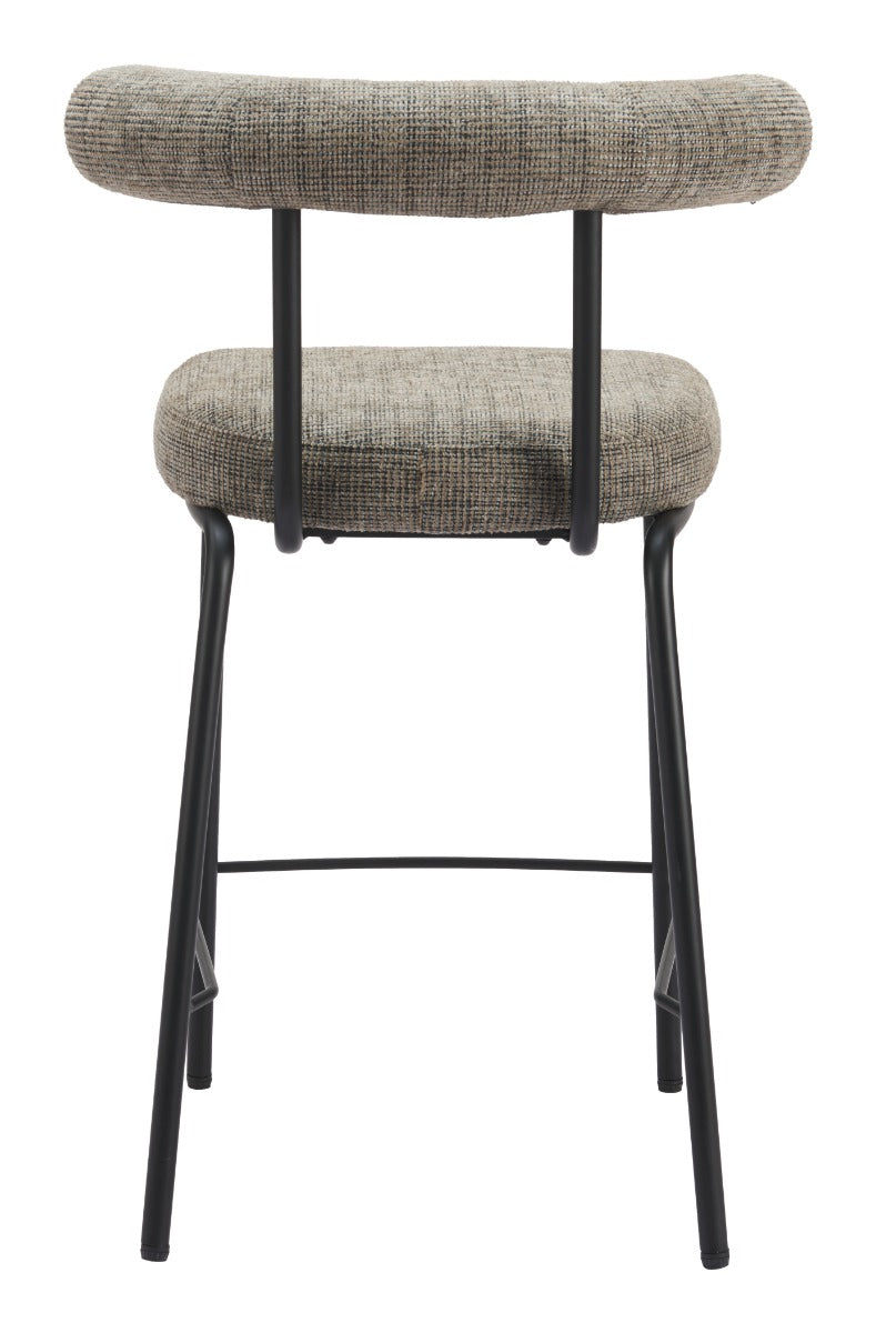 Kede Counter Stool - Green Tweed Stylish Upholstered Stool for Modern Kitchens and Dining Spaces