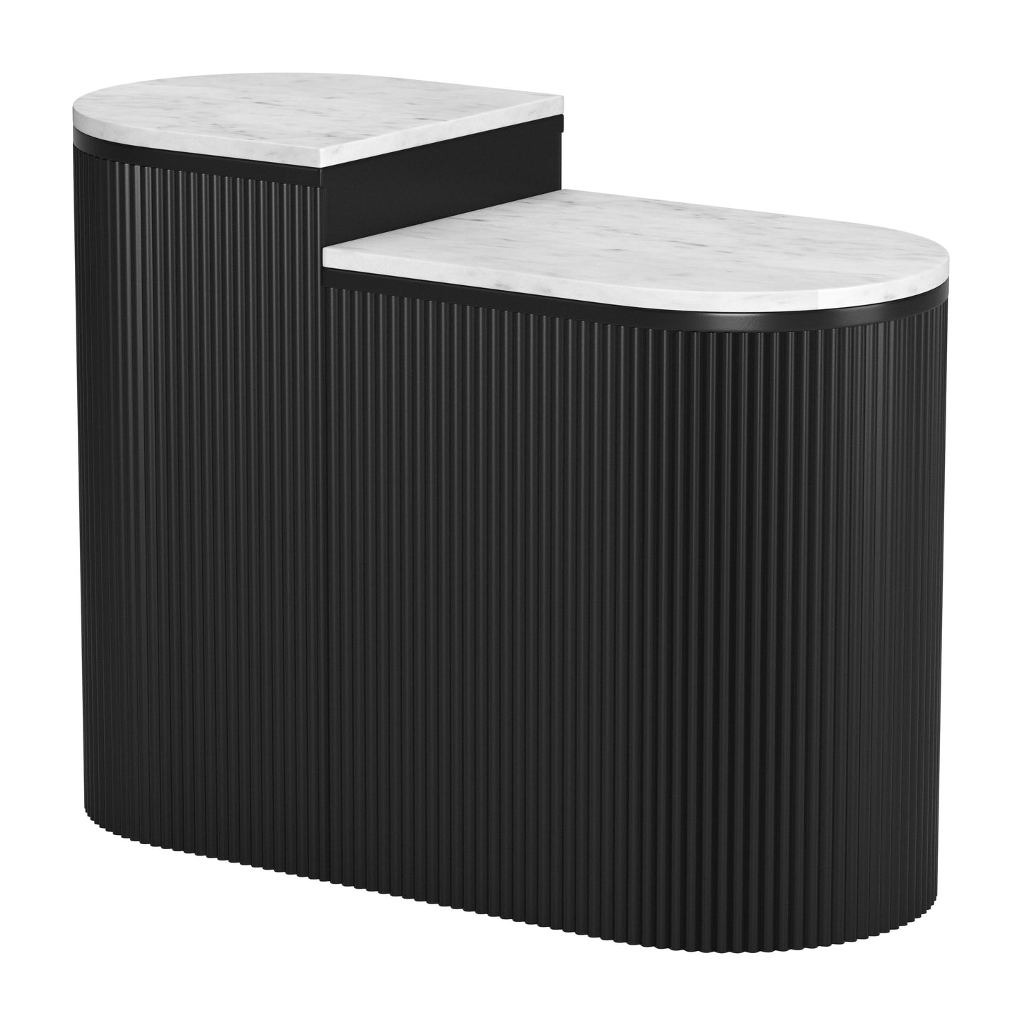 Ormara Side Table Set (2-Piece) - White & Black Stylish and Modern Side Tables for Contemporary Living Rooms and Spaces