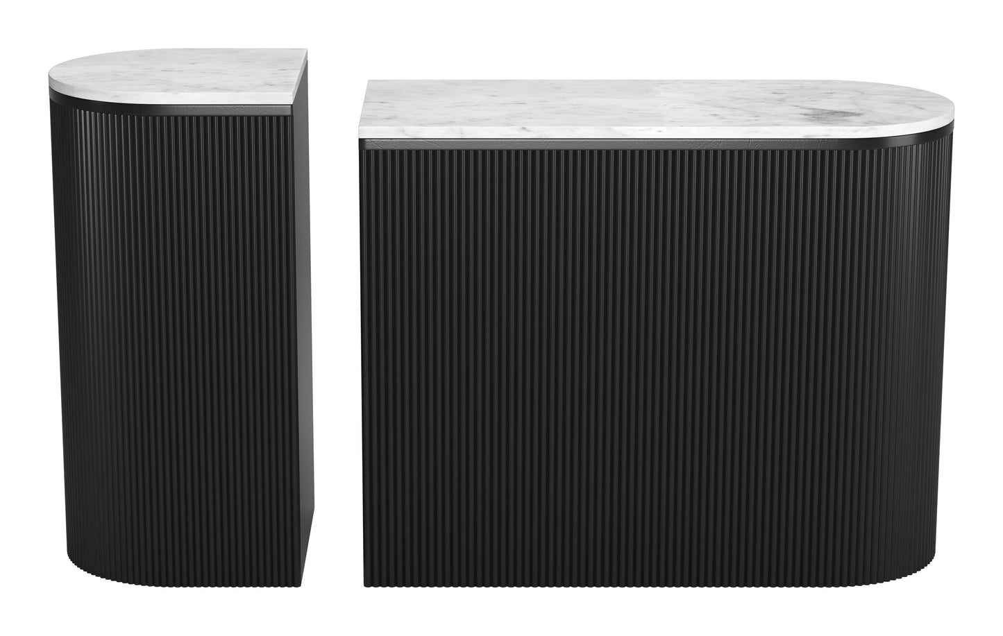 Ormara Console Table Set (2-Piece) - White & Black Stylish and Modern Console Tables for Contemporary Home Decor