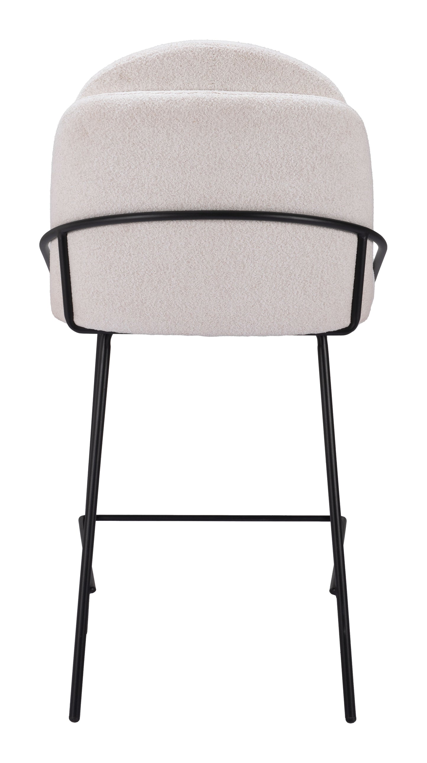 Jambi Counter Stool Set of 2 - Ivory Elegant and Comfortable Upholstered Stools for Modern Kitchens and Dining Spaces