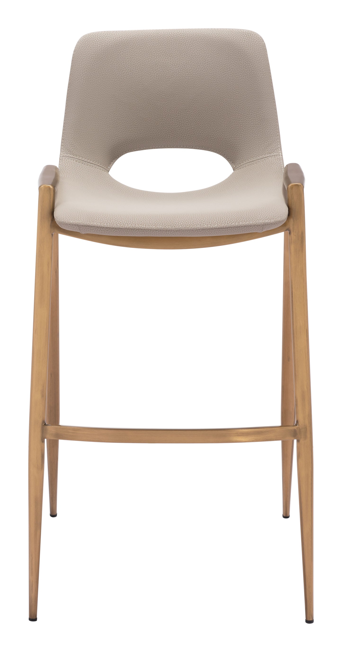 Desi Barstool Set of 2 - Stylish Beige & Gold Design for Contemporary Home Bars and Dining Areas