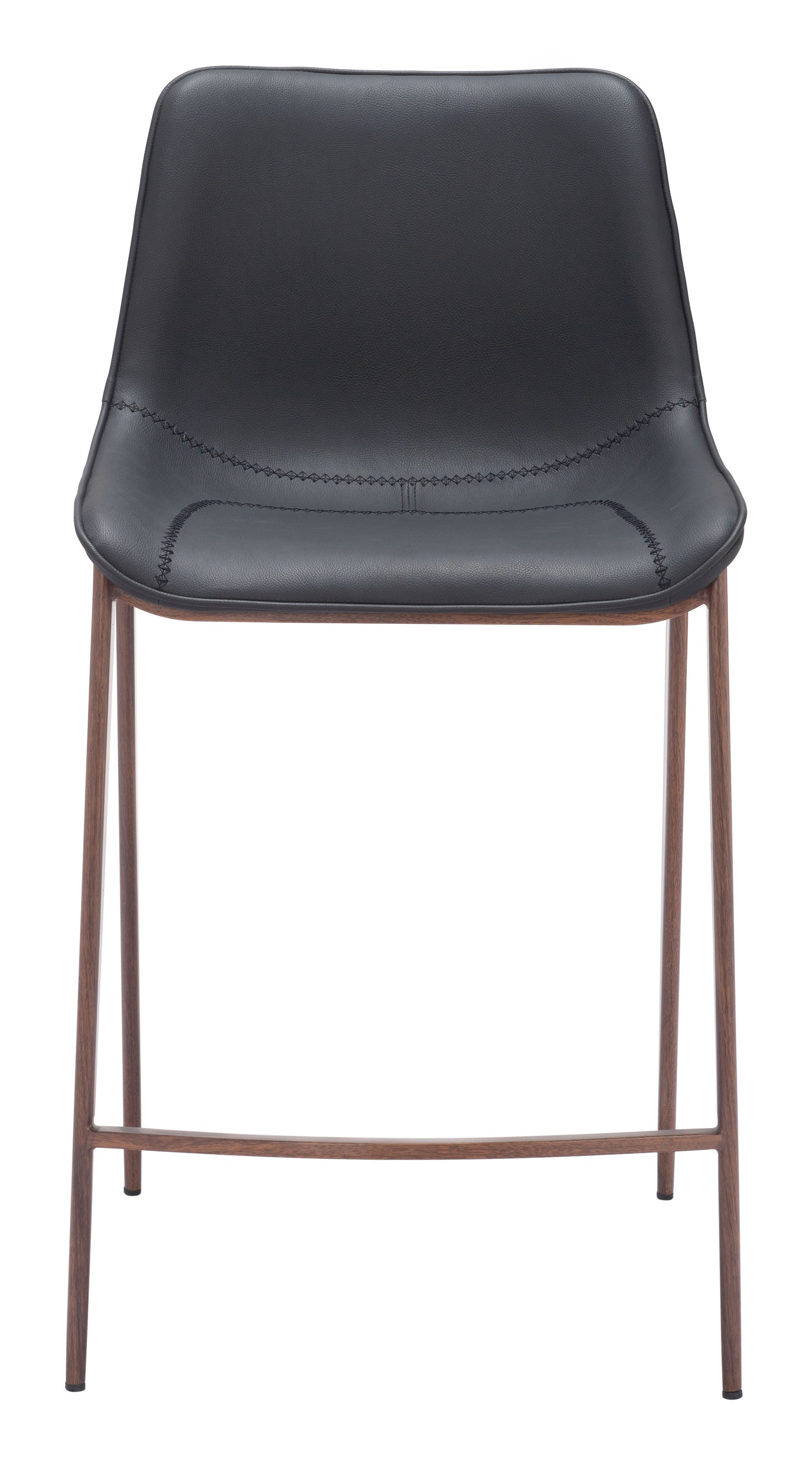 Magnus Counter Stool Set of 2 - Black & Walnut Modern and Stylish Counter Stools for Contemporary Kitchens and Dining Areas