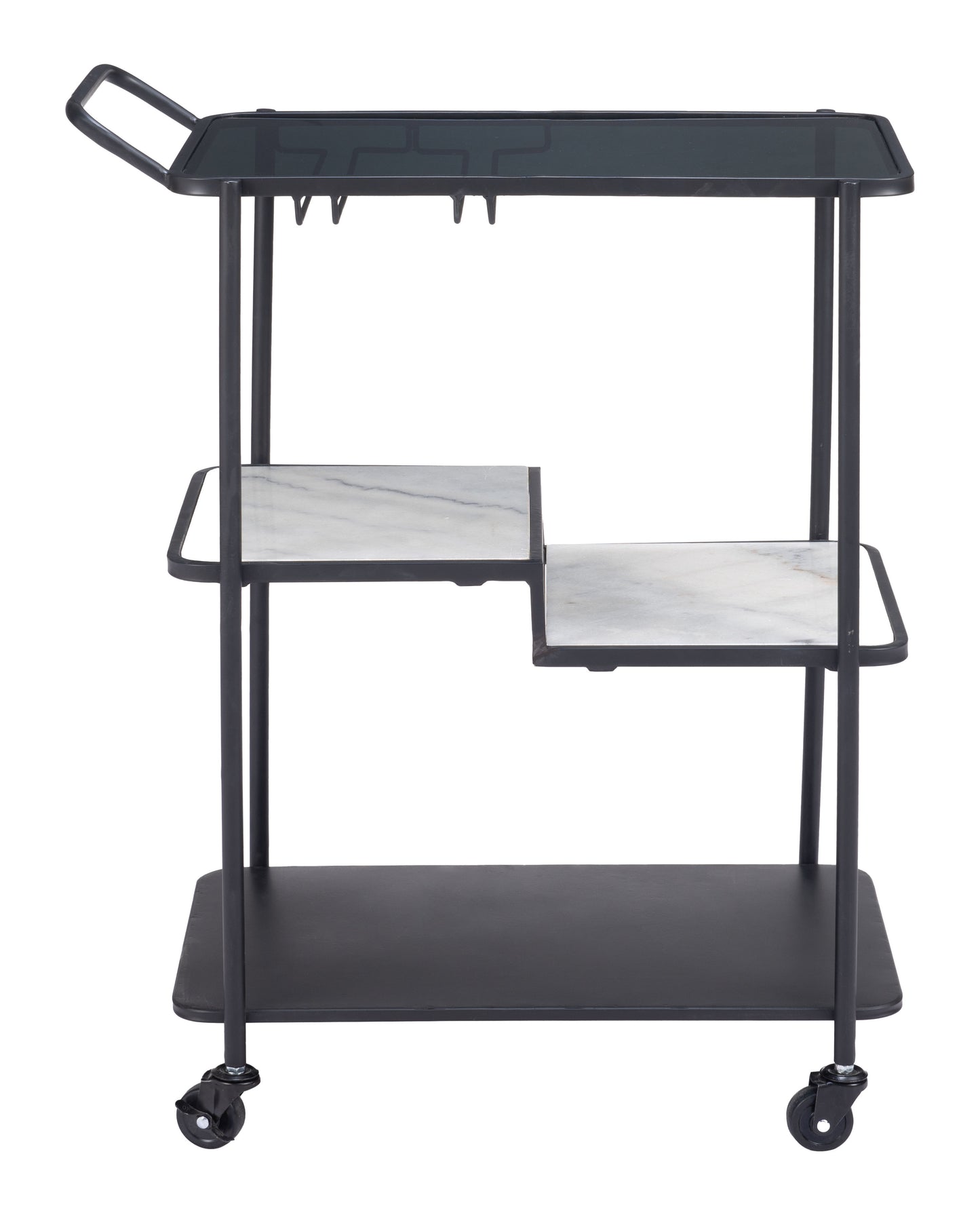 Constanza Bar Cart - Black Elegant and Modern Bar Cart for Stylish Home Bars and Entertaining Spaces