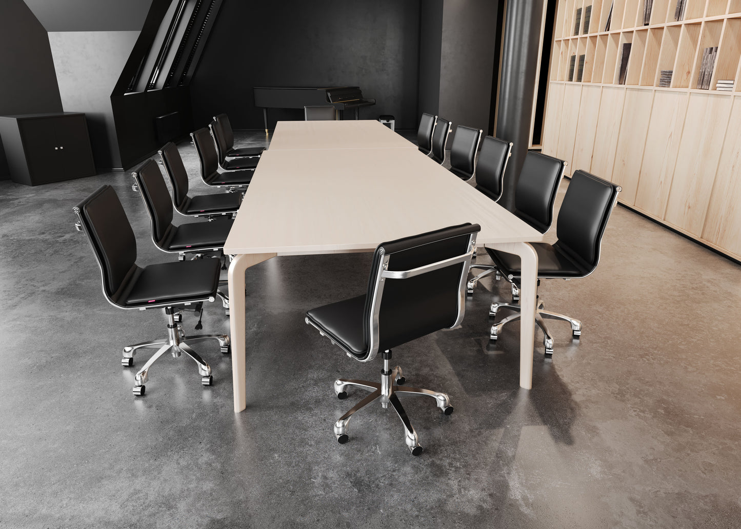Lider Plus Armless Office Chair Black - Sleek & Comfortable Armless Office Chair with a Modern Black Upholstery for a Professional Look