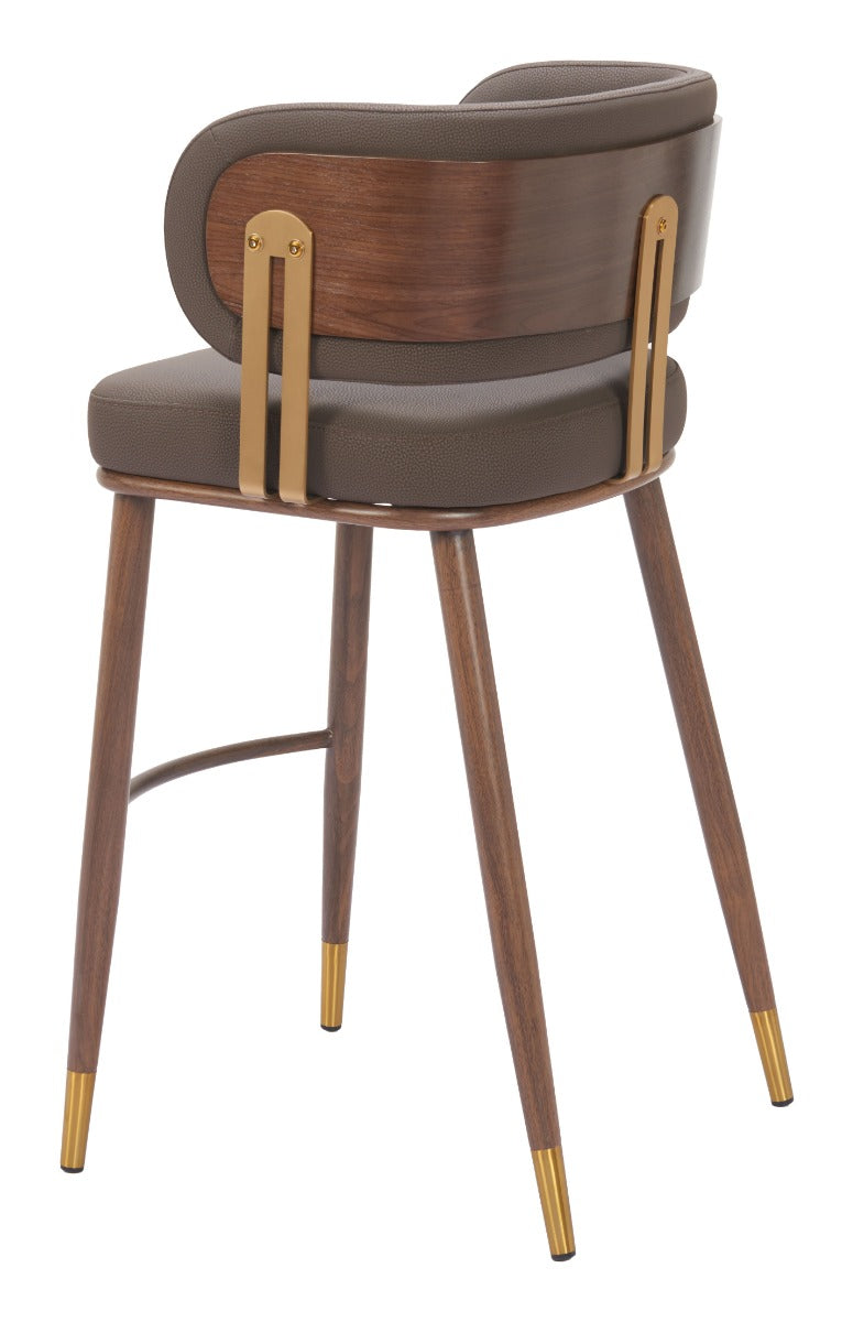 Brew Barstool (Set of 2) Brown & Walnut β Stylish and Durable Brown & Walnut Barstools for Contemporary Kitchens or Bars