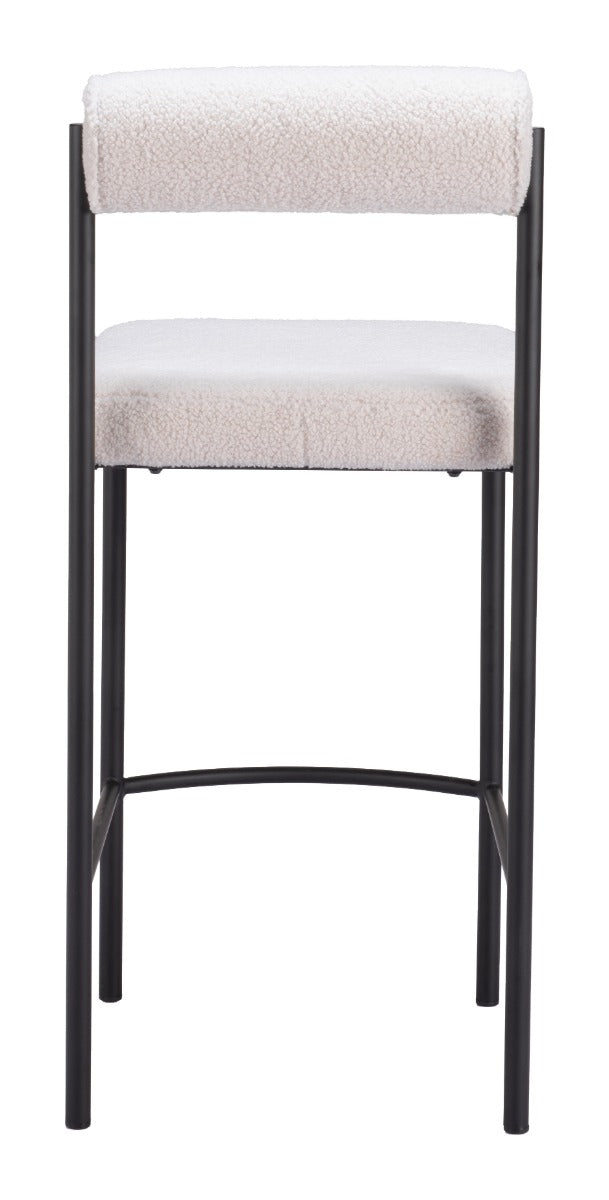 Livorno Counter Stool Set of 2 - Ivory Elegant and Comfortable Counter Stools for Contemporary Kitchens and Dining Spaces