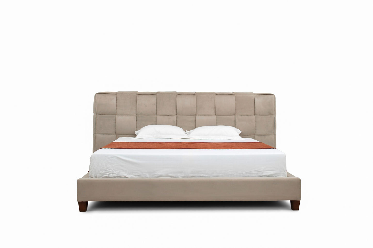 Modrest McKamey Modern Beige Fabric Bed - Elegant and Comfortable Bedroom Centerpiece
