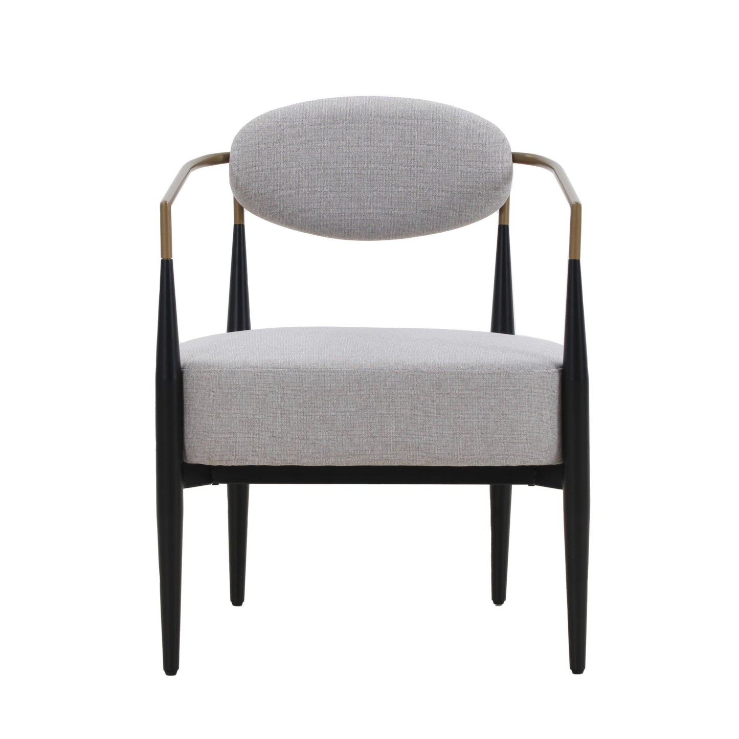 Modrest Liberty Modern Light Grey Fabric + Black & Gold Dining Chair - Sleek and Stylish Seating for Contemporary Dining Spaces, Featuring Luxurious Upholstery and Elegant Accents