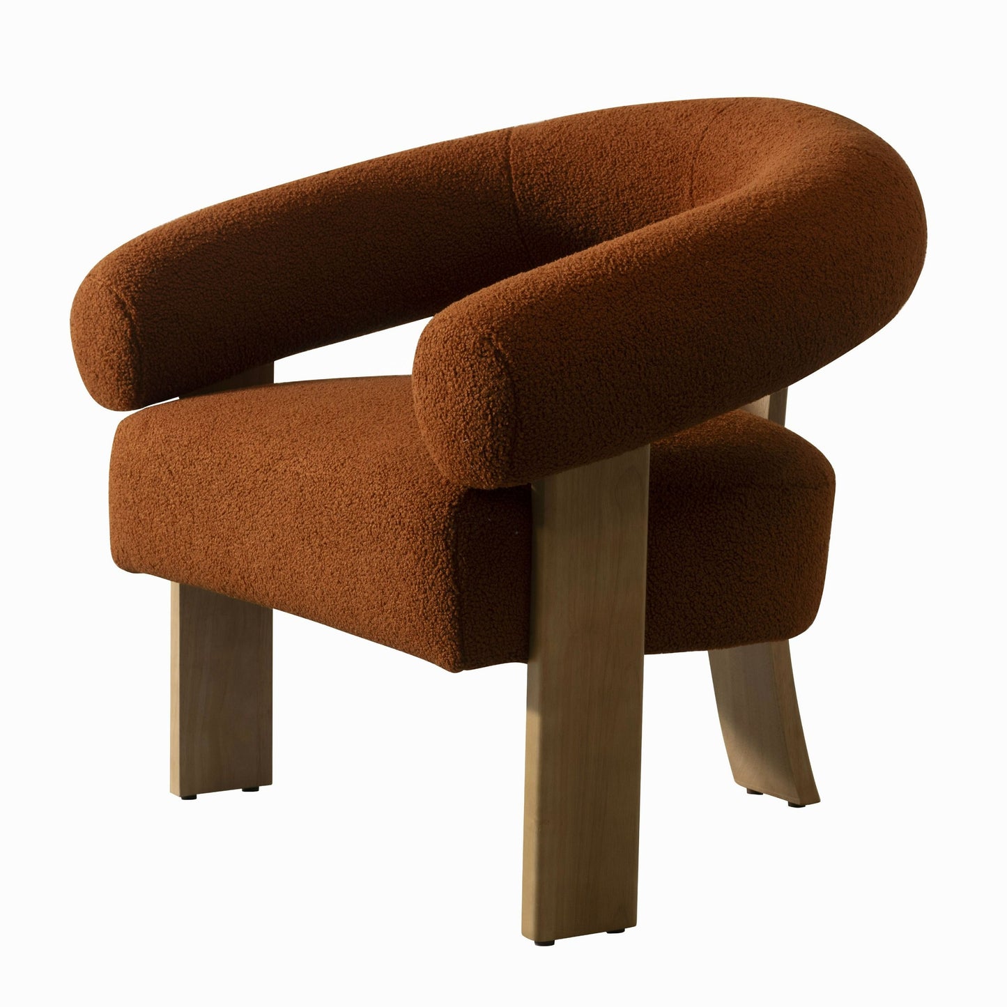 Modrest Nocona Modern Rust Fabric and Wood Accent Chair β A Perfect Blend of Bold Design and Cozy Comfort