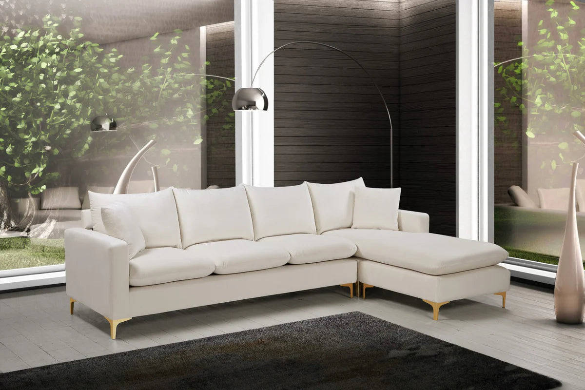 Naomi Velvet Upholstered Reversible Sectional – Luxe Looks Everyday Comfort