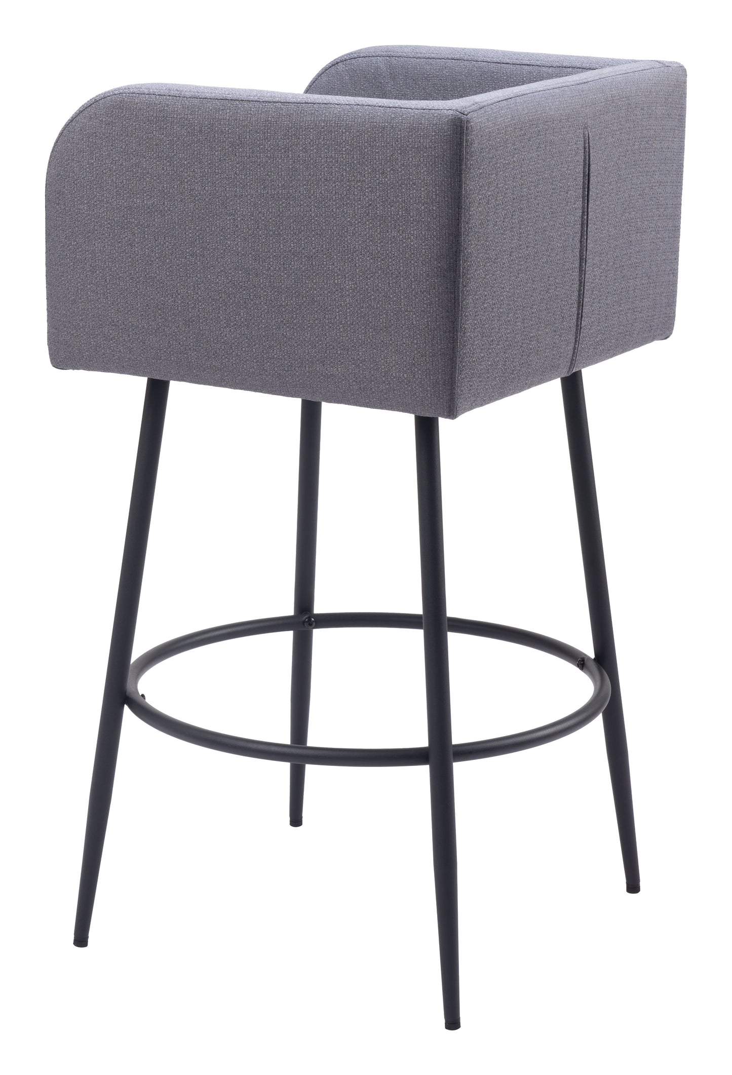 Horbat Barstool Set of 2 - Gray Modern and Stylish Upholstered Barstools for Contemporary Kitchens and Bars