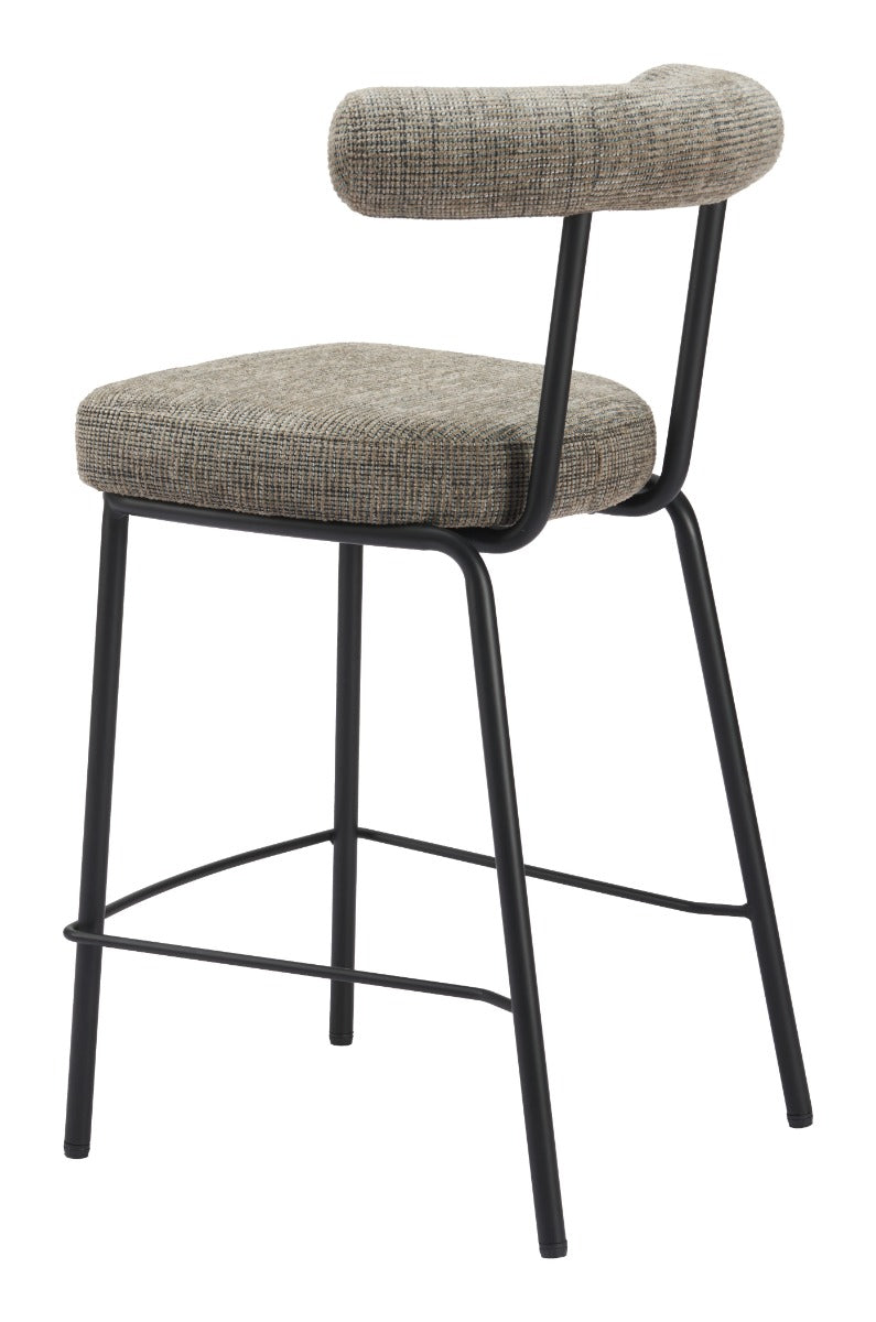 Kede Counter Stool - Green Tweed Stylish Upholstered Stool for Modern Kitchens and Dining Spaces