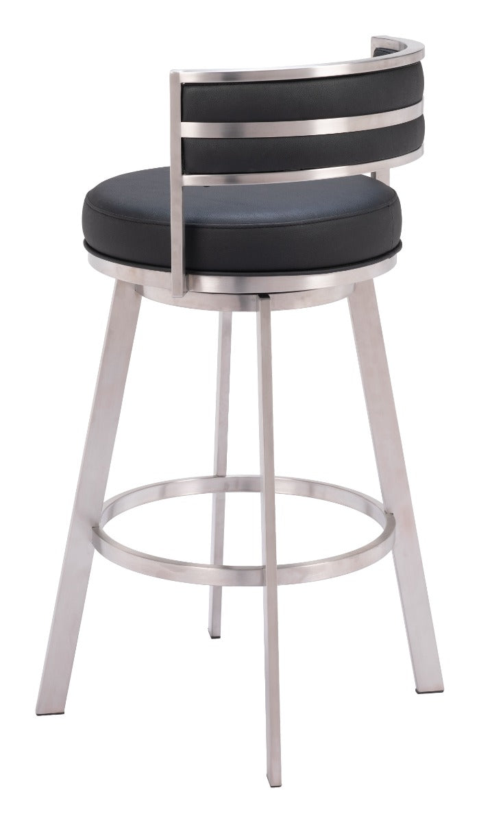 Gimsby Swivel Barstool - Black Sleek and Comfortable Swivel Barstool for Modern Kitchens and Home Bars