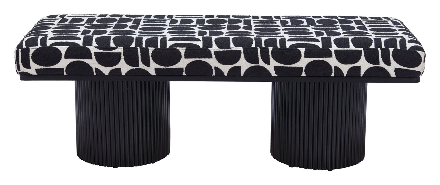 Botoia Bench Black & White β Modern and Stylish Black & White Bench for Entryway, Living Room, or Bedroom Decor
