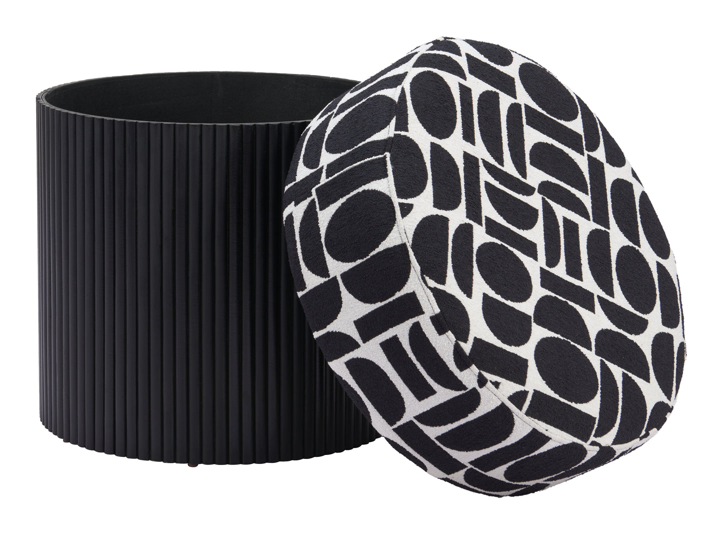 Boto Storage Ottoman Black & White β Chic and Practical Black & White Storage Ottoman for Living Room or Bedroom Decor