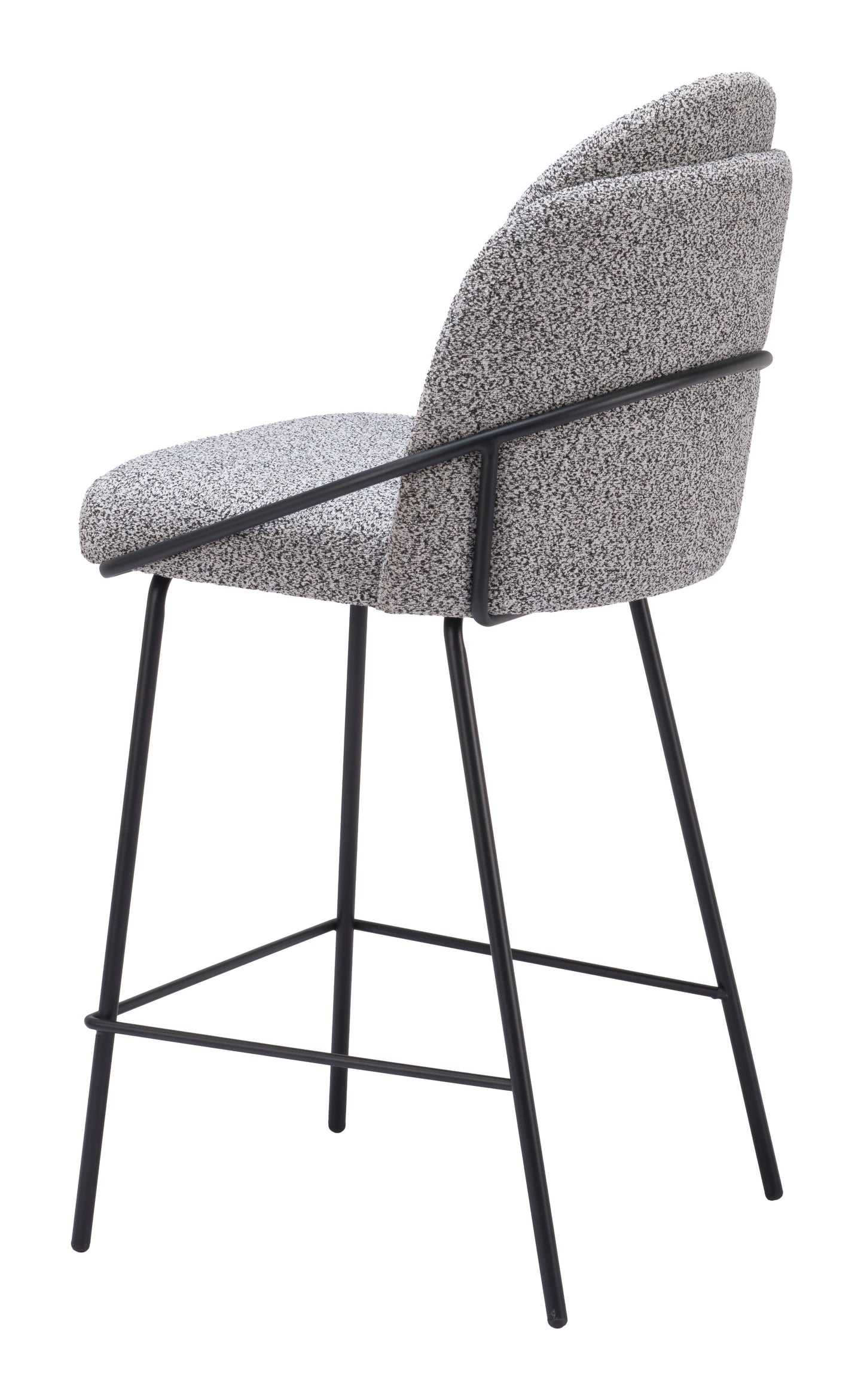 Jambi Counter Stool Set of 2 - Black & White Stylish and Modern Upholstered Stools for Contemporary Kitchens and Dining Areas