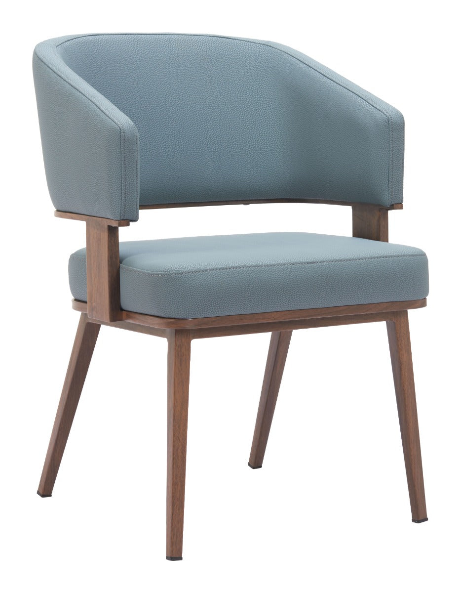 Poise Dining Chair (Set of 2) Azure Gray & Walnut β Elegant and Comfortable Azure Gray & Walnut Dining Chairs for Modern Dining Rooms