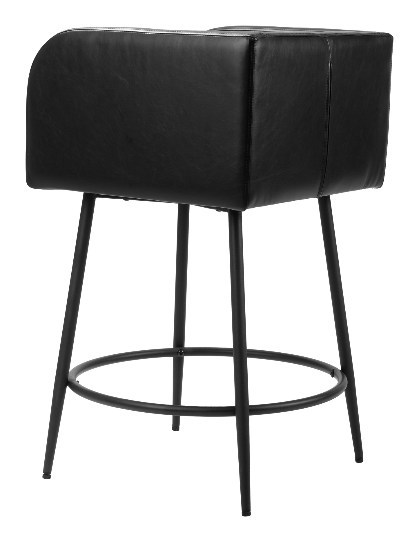 Horbat Counter Stool Set of 2 - Black Modern and Stylish Upholstered Stools for Contemporary Kitchens and Dining Spaces