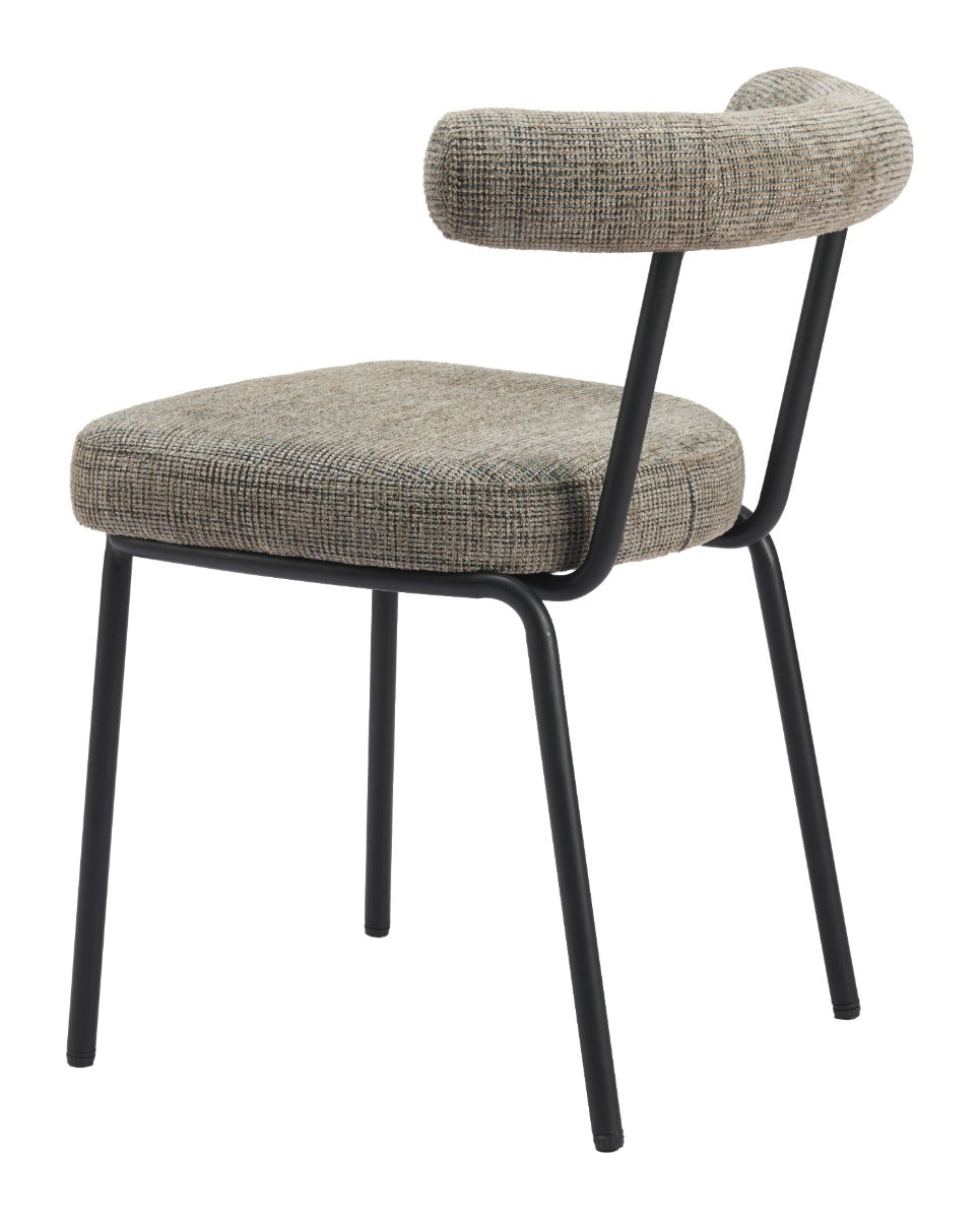 Kede Dining Chair Set of 2 - Green Tweed Stylish Upholstered Chairs for Modern Dining Rooms