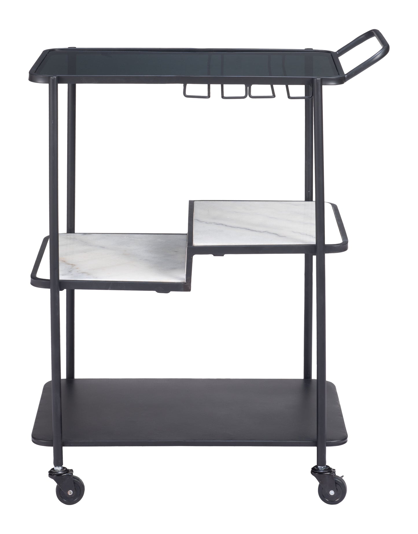 Constanza Bar Cart - Black Elegant and Modern Bar Cart for Stylish Home Bars and Entertaining Spaces