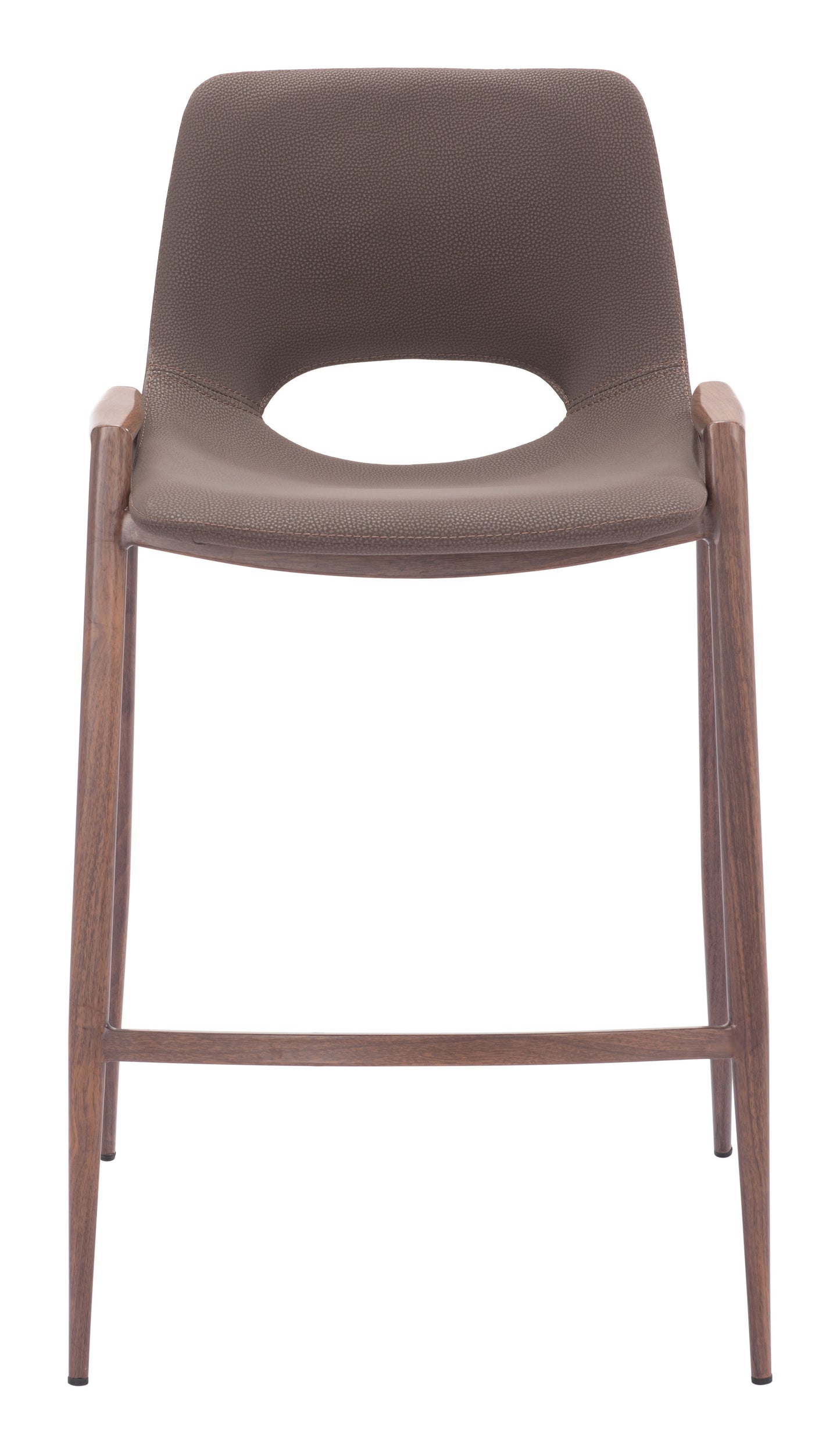 Desi Counter Stool Set of 2 - Sophisticated Brown & Walnut Design for Modern Kitchens and Dining Spaces