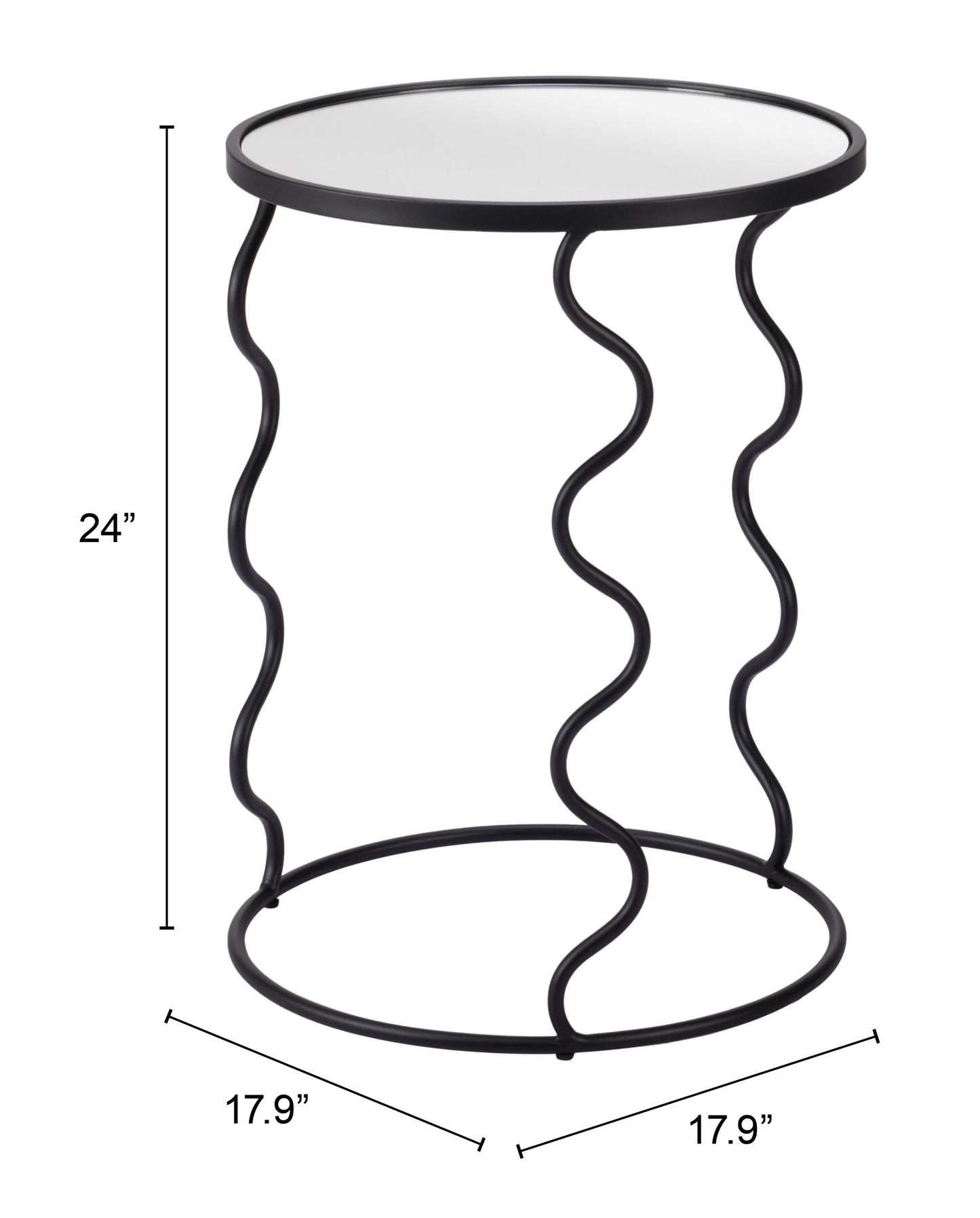 Bastia Side Table - Black Sleek and Stylish Side Table for Modern Living Rooms and Spaces