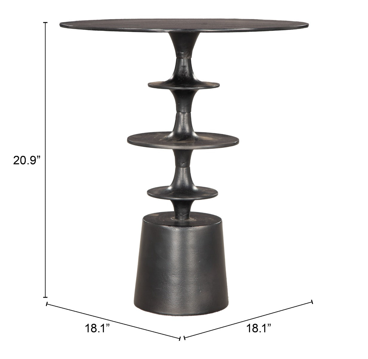 Renie Side Table Black β Sleek and Modern Black Accent for Living Room or Bedroom Decor