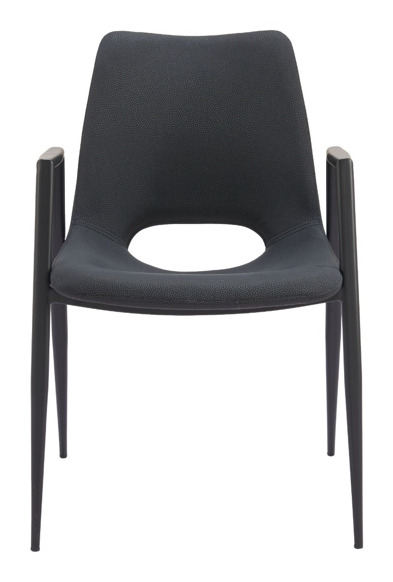 Desi Dining Chairs Set of 2 – Modern Black Wood Finish Stylish Kitchen & Dining Seating