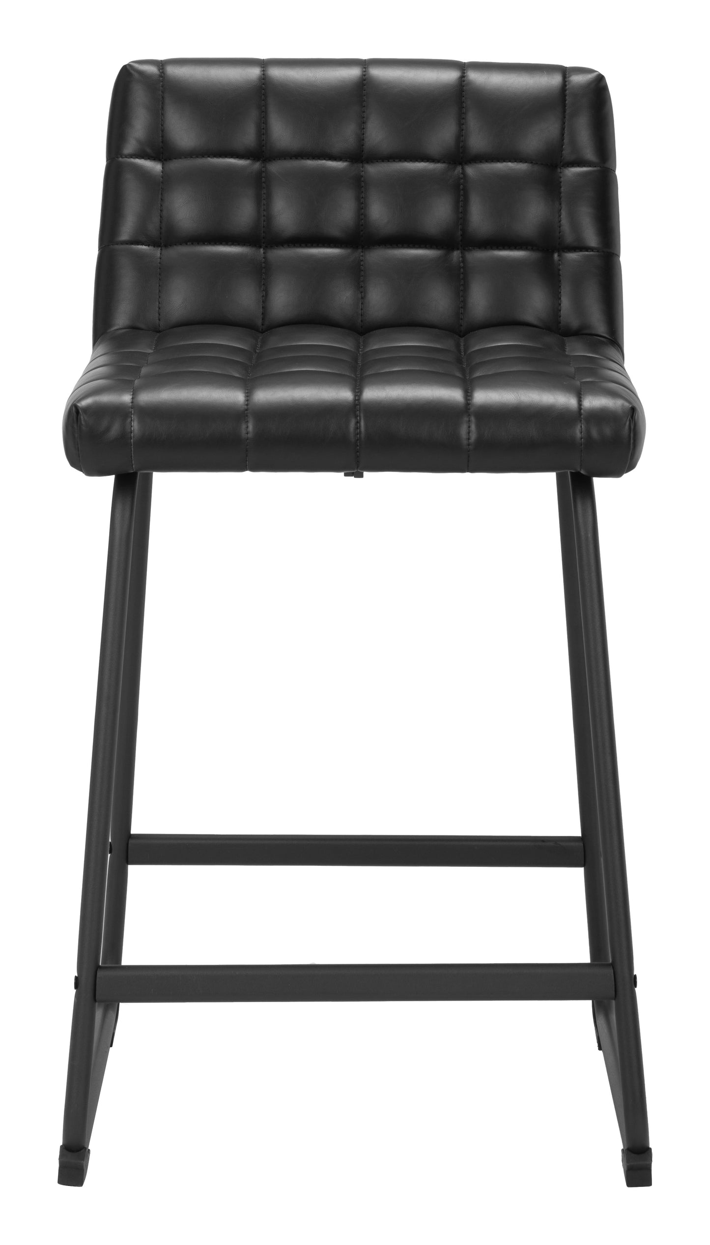 Pago Counter Stool Set of 2 - Black Modern and Stylish Upholstered Stools for Contemporary Kitchens and Dining Spaces