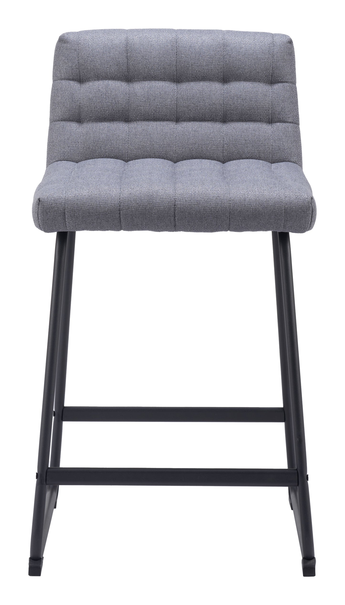 Pago Counter Stool Set of 2 - Gray Modern and Stylish Upholstered Stools for Contemporary Kitchens and Dining Spaces