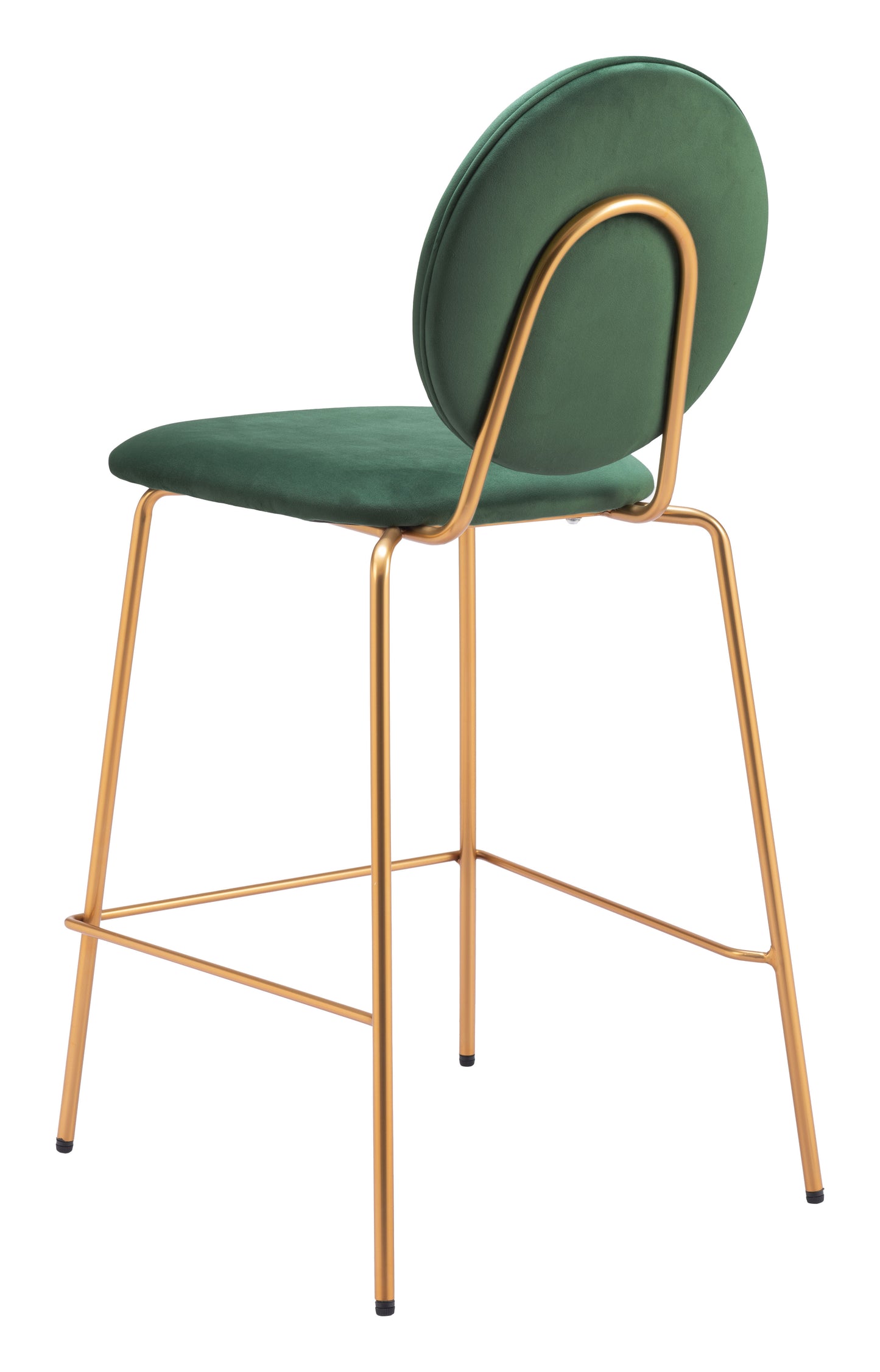 Odessa Counter Stool Set of 2 - Stylish Green & Gold Design for Modern Spaces