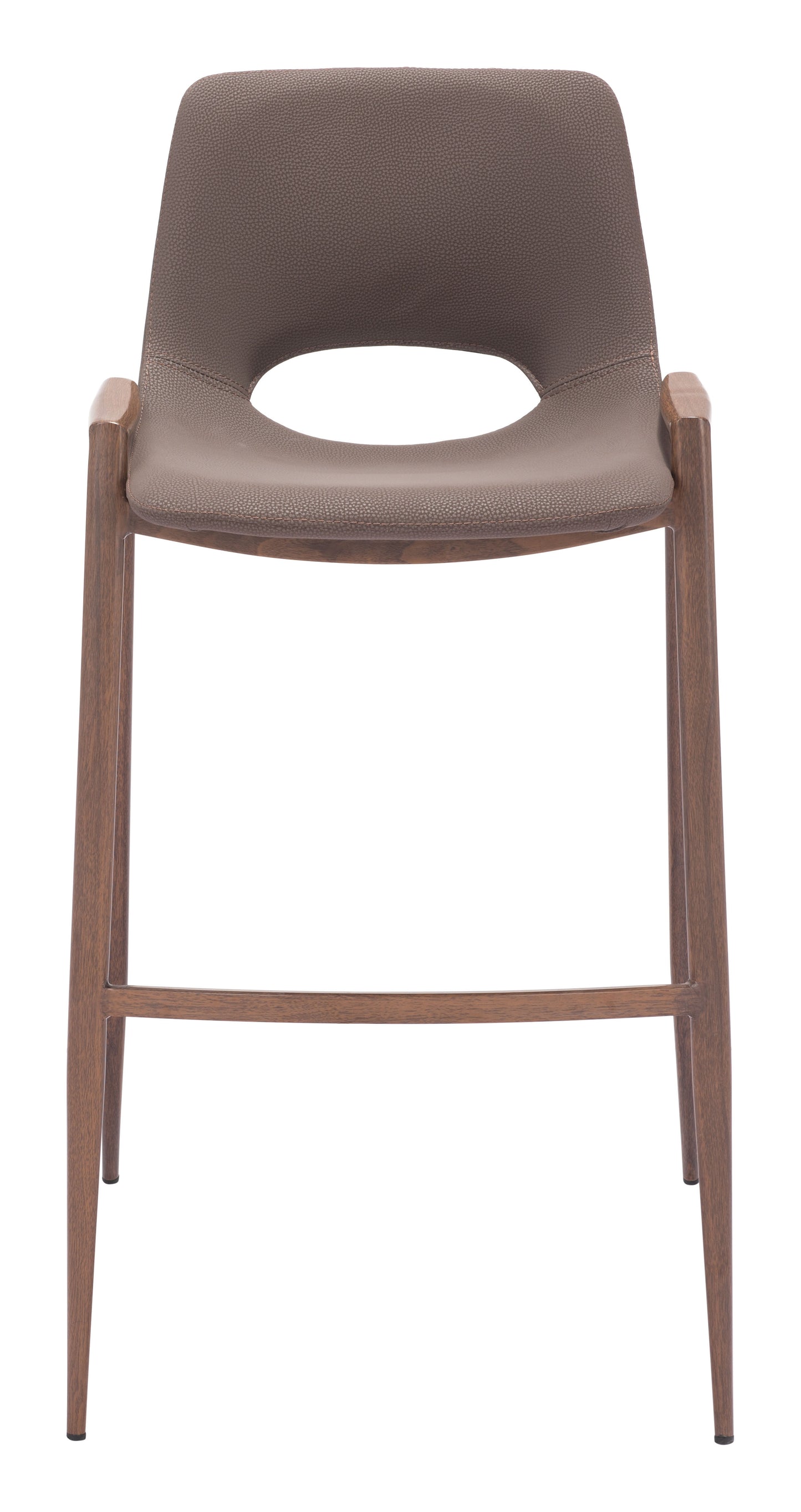 Desi Barstool Set of 2 - Elegant Brown & Walnut Design for Modern Home Bars and Dining Spaces