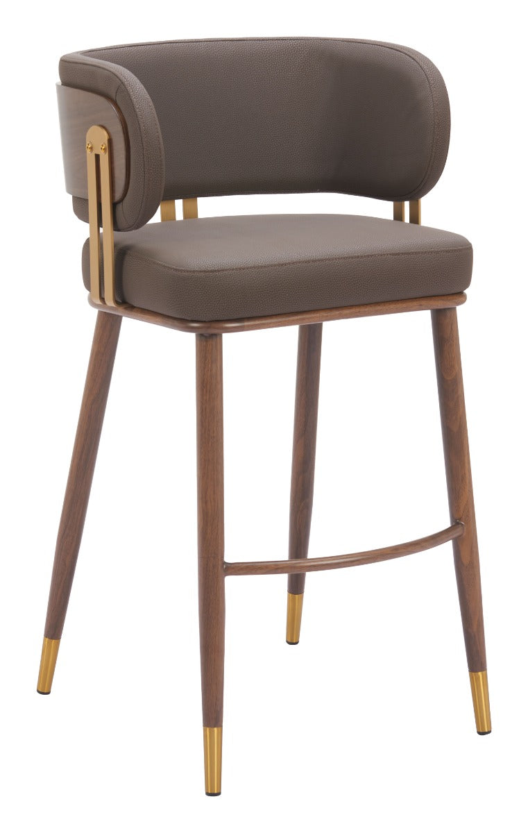 Brew Barstool (Set of 2) Brown & Walnut β Stylish and Durable Brown & Walnut Barstools for Contemporary Kitchens or Bars