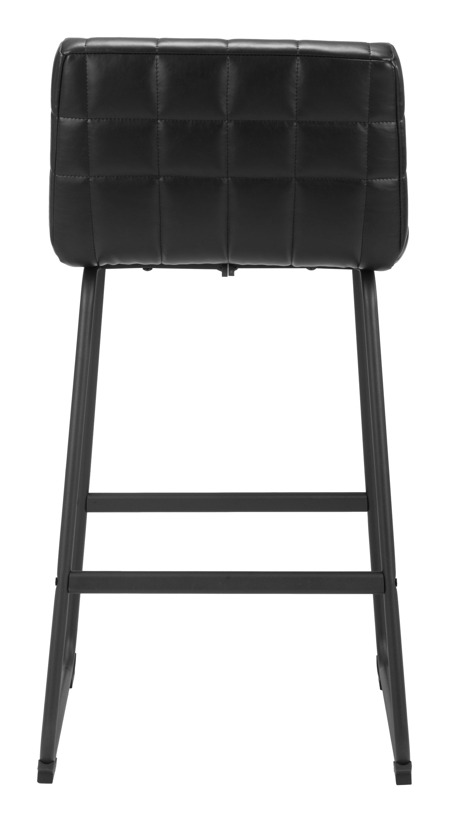 Pago Barstool Set of 2 - Black Sleek and Modern Upholstered Barstools for Contemporary Kitchens and Bars