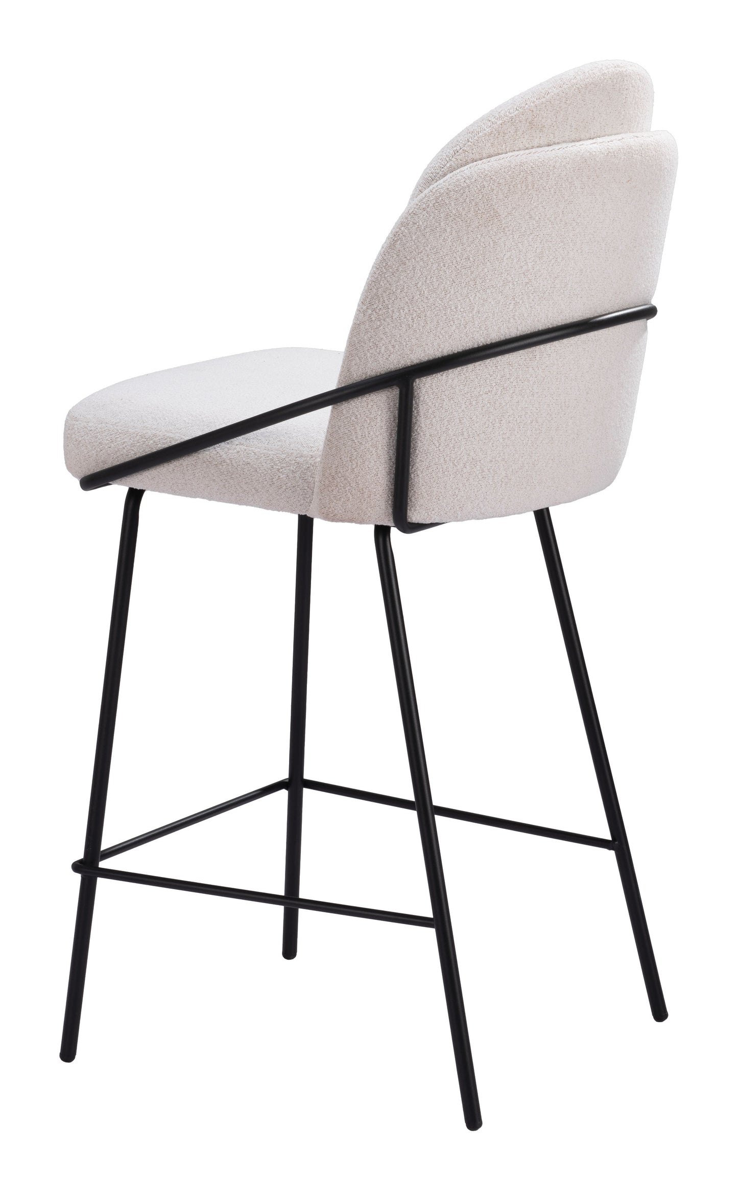 Jambi Counter Stool Set of 2 - Ivory Elegant and Comfortable Upholstered Stools for Modern Kitchens and Dining Spaces