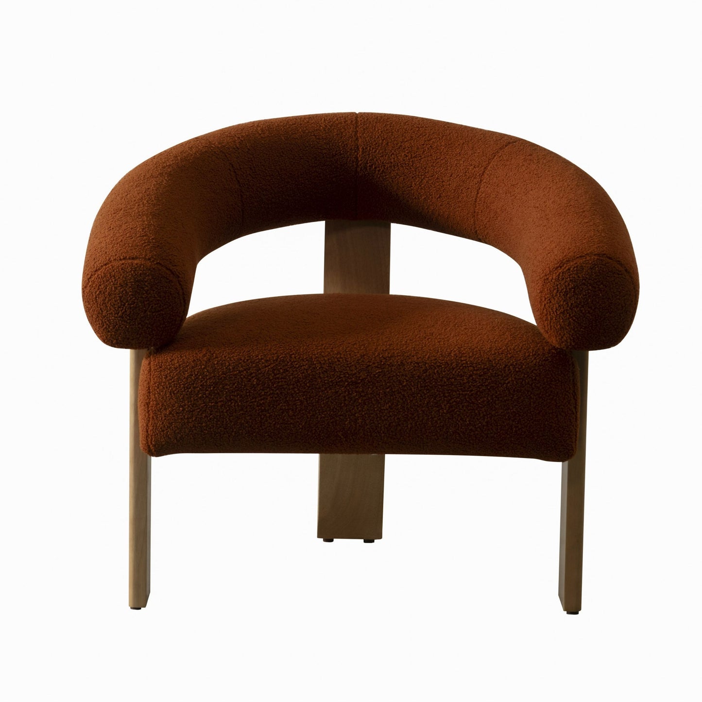 Modrest Nocona Modern Rust Fabric and Wood Accent Chair β A Perfect Blend of Bold Design and Cozy Comfort