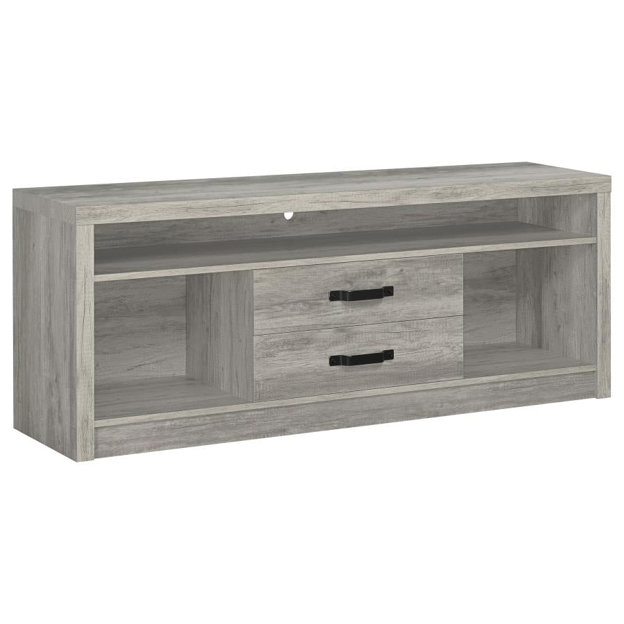 Burke 3-Piece 59" TV Entertainment Center Grey Driftwood - Rustic and Stylish Living Room Storage