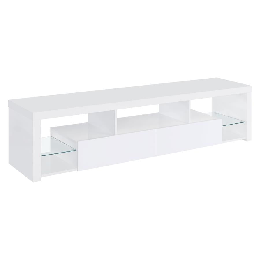 Jude 3-Piece 71" TV Entertainment Center White High Gloss - Modern and Sleek Living Room Design