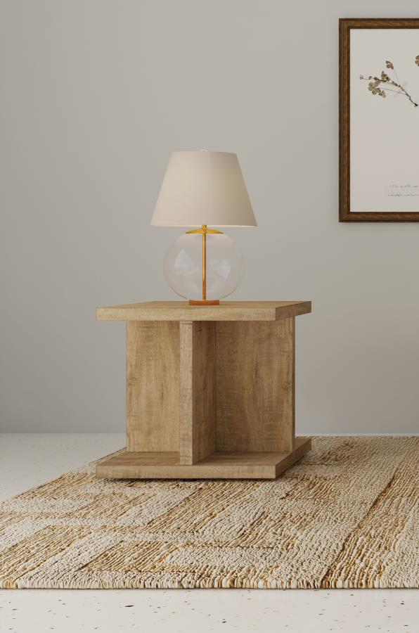 Cortona Square Mango Engineered Wood End Side Table – Modern Living Room Accent