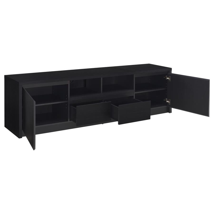 Winfield 3-Piece Black Entertainment Center with 78-Inch TV Stand – Modern Media Console Set