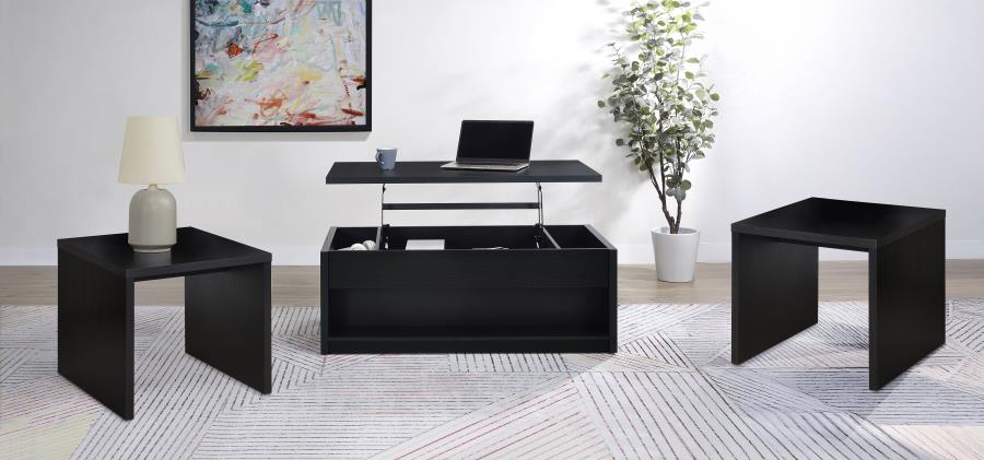 Knapp 3-Piece Black Lift-Top Coffee Table Set – Modern Storage & Functionality