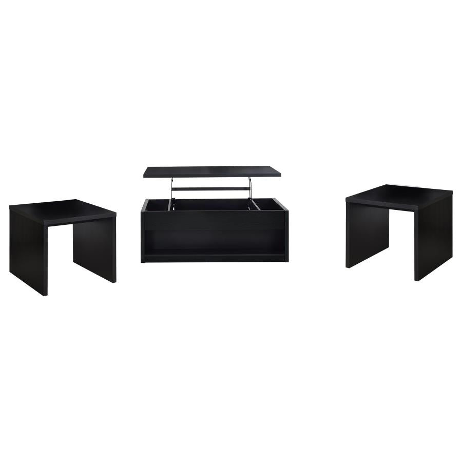 Knapp 3-Piece Black Lift-Top Coffee Table Set – Modern Storage & Functionality
