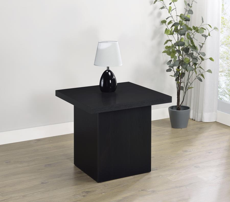 Max Modern Black Square End Table – Engineered Laminate Side Table