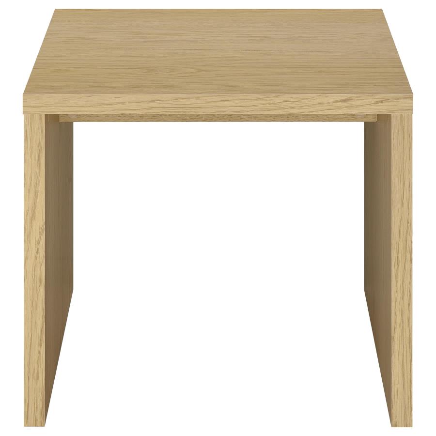 Canoga Light Oak Engineered Wood Accent Side End Table - Modern Living Room Furniture