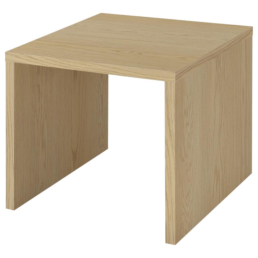 Canoga Light Oak Engineered Wood Accent Side End Table - Modern Living Room Furniture